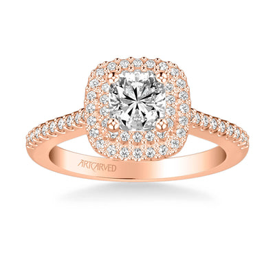 Avril Classic Halo Diamond Engagement Ring