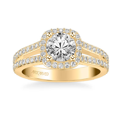 Evangeline Classic Cushion Halo Diamond Engagement Ring