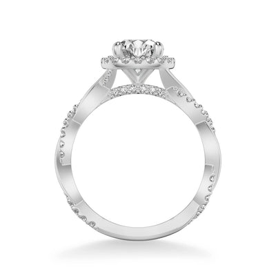 Kinsley Contemporary Round Halo Twist  Diamond Engagement Ring