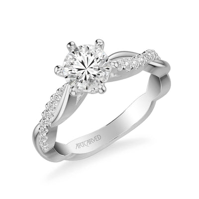 Marnie Contemporary Side Stone Twist Diamond Engagement Ring
