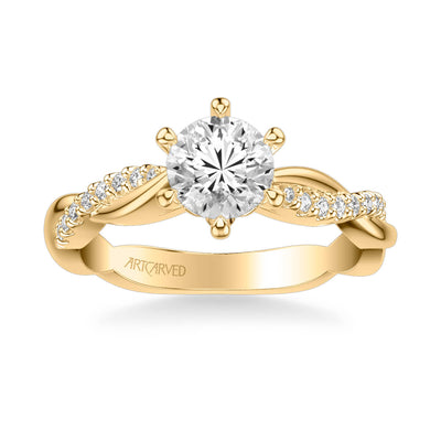 Marnie Contemporary Side Stone Twist Diamond Engagement Ring