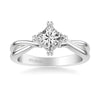 Kennedy Contemporary Solitaire Side Stone Twist Diamond Engagement Ring