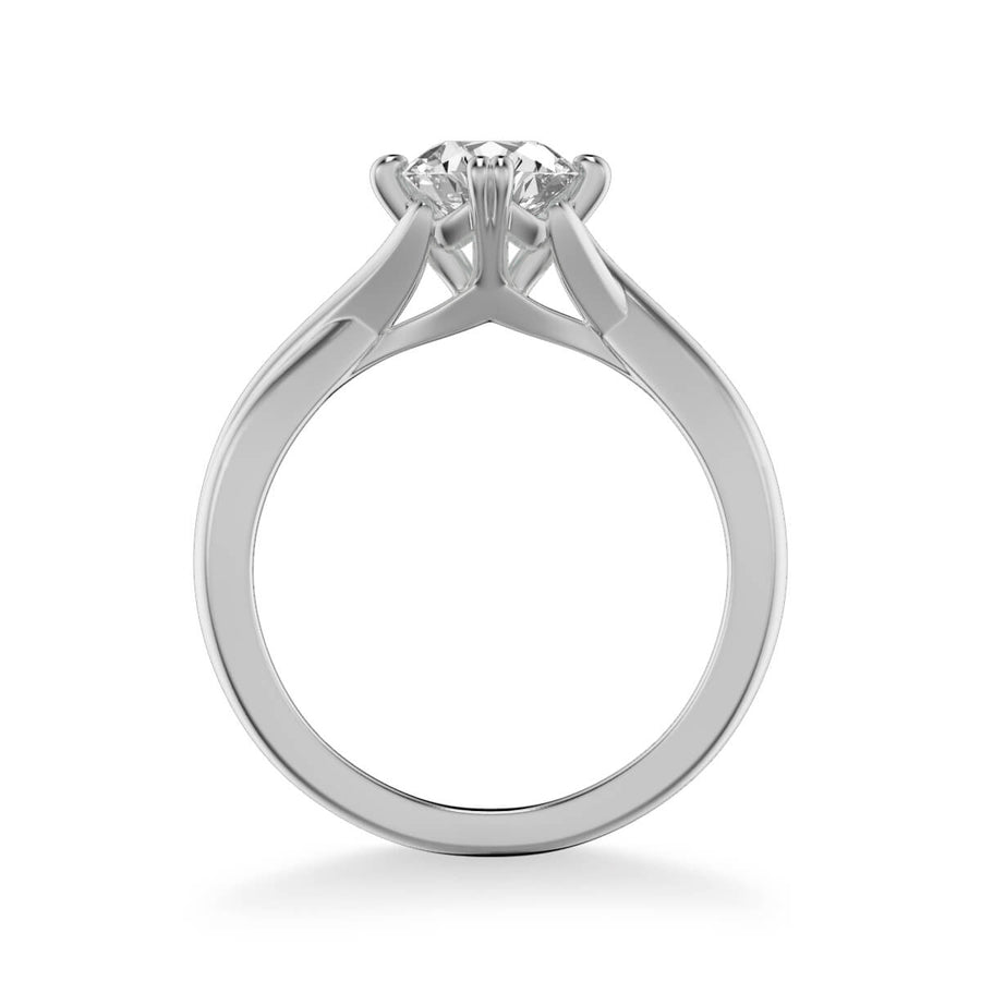 Kennedy Contemporary Solitaire Side Stone Twist Diamond Engagement Ring