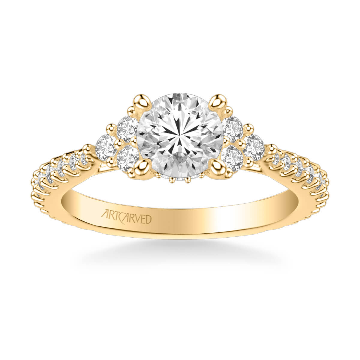 Clio Classic Three Stone Diamond Engagement Ring - ArtCarved