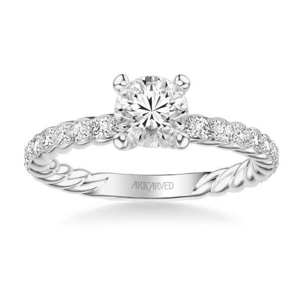 Modern Knot Edgeless Pave Engagement Ring #102374 - Seattle