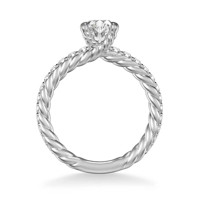 Wren Contemporary Side Stone Rope Diamond Engagement Ring