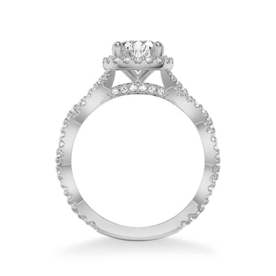 Gianna Contemporary Round Halo Twist Diamond Engagement Ring