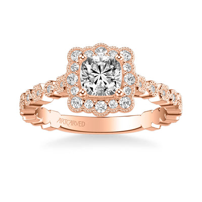 Lilith Vintage Unique Halo Diamond Engagement Ring