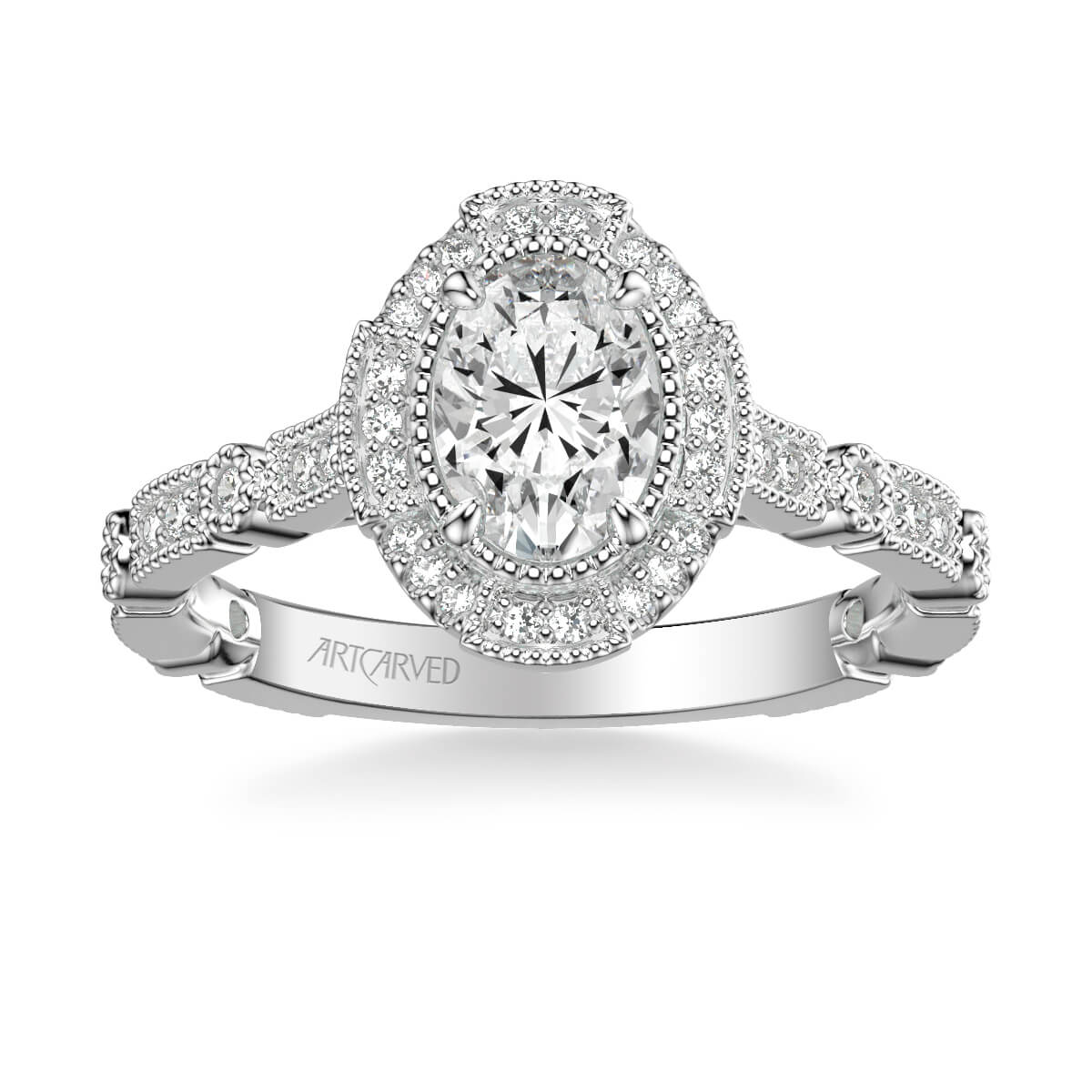 Platinum Engagement Ring with Oval Diamond Halo | Jewelry by Johan -  Jewelry by Johan