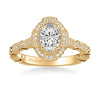 Bessie Vintage Oval Halo Diamond Engagement Ring