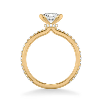 Gray Contemporary Side Stone Bezel Diamond Engagement Ring