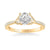 Bluebelle Contemporary Side Stone Floral Diamond Engagement Ring