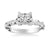 Amaryllis Contemporary Side Stone Floral Diamond Engagement Ring