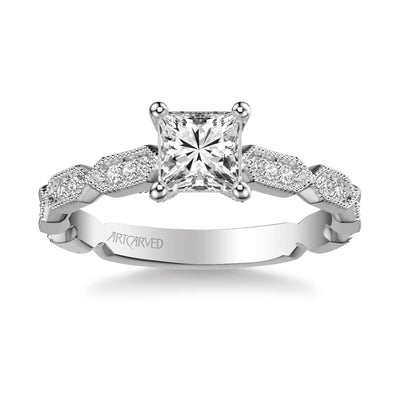 Cressida Vintage Side Stone Diamond Engagement Ring