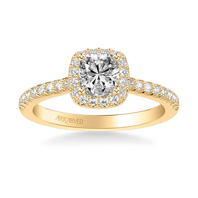 Tori Classic Cushion Halo Diamond Engagement Ring