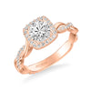 Ciara Contemporary Cushion Halo Twist Diamond Engagement Ring