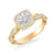 Ciara Contemporary Cushion Halo Twist Diamond Engagement Ring