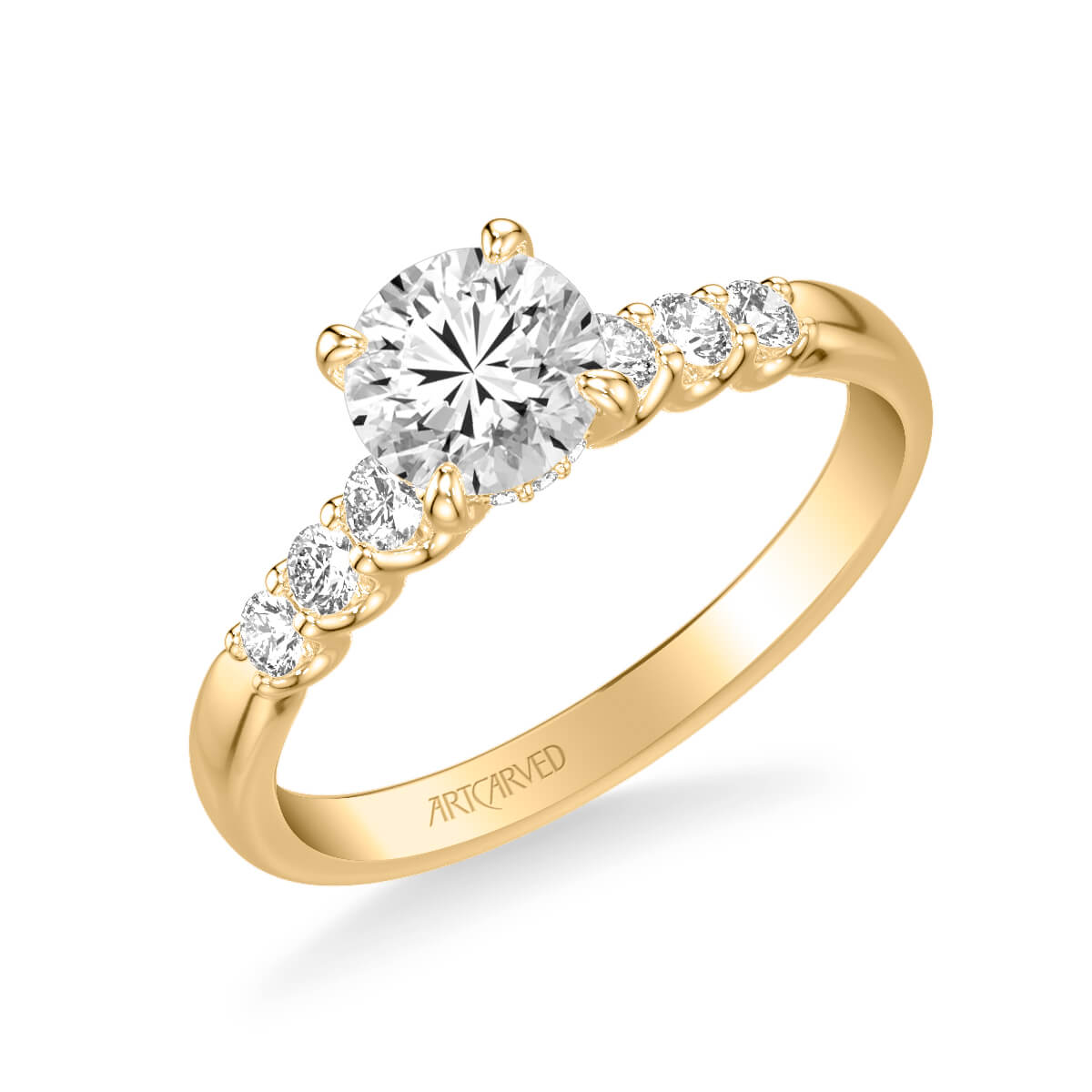 2.52 CTW DEW Cushion Forever One Moissanite Side Stone Engagement Ring in  14K White Gold | Charles & Colvard