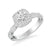 Eileen Contemporary Cushion Halo Round Center Twist Diamond Engagement Ring