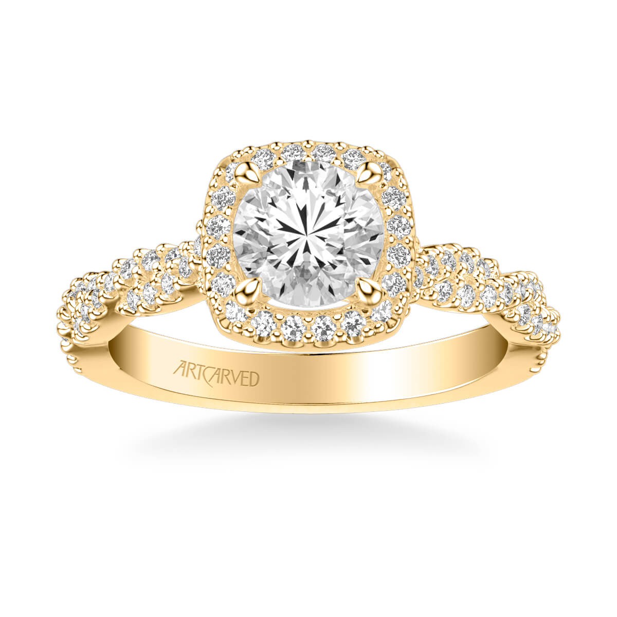 almond Adore Diamond Engagement Ring 5/8 ct tw Round-cut 14K Two