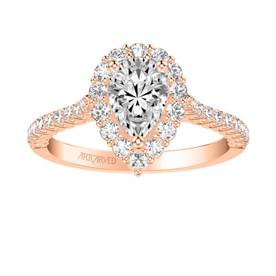 Melissa Classic Pear Halo Diamond Engagement Ring