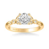 Heather Contemporary Side Stone Floral Diamond Engagement Ring