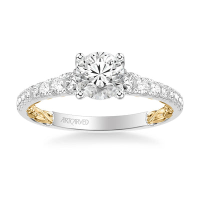 Harley Lyric Collection Classic Side Stone Diamond Engagement Ring