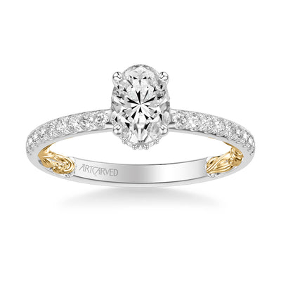Brianne Lyric Collection Classic Side Stone Diamond Engagement Ring