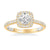 Mellie Lyric Collection Classic Cushion Halo Diamond Engagement Ring