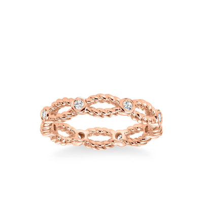 Stackable Eternity Band with Open Rope and Diamond Accents