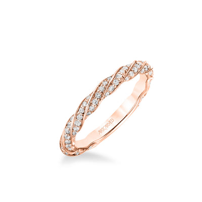 Stackable Band with Diamond Swirl Design