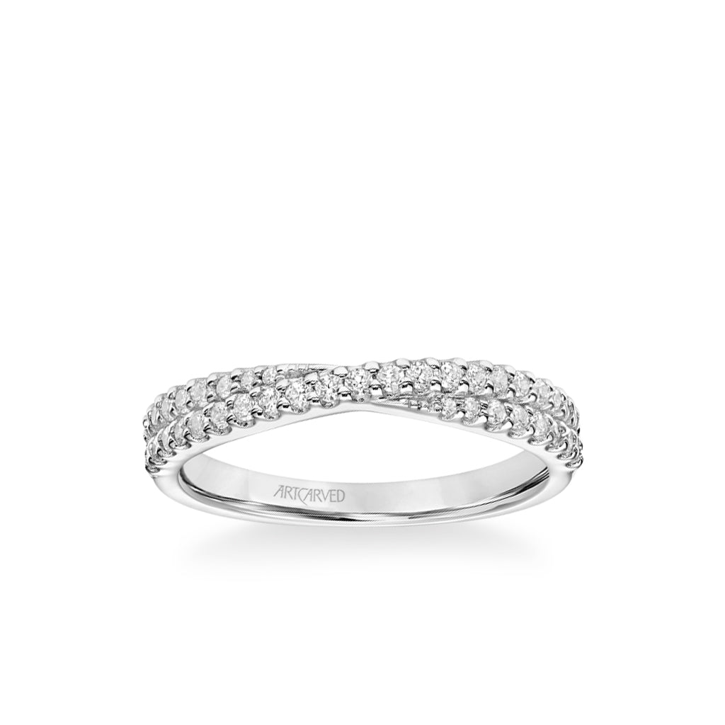 Stackable Band with Diamond &quot;X&quot; Design