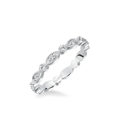 White Sapphire Yellow Gold Eternity Ring Melody
